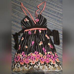 Floral Brown and Pink Dress